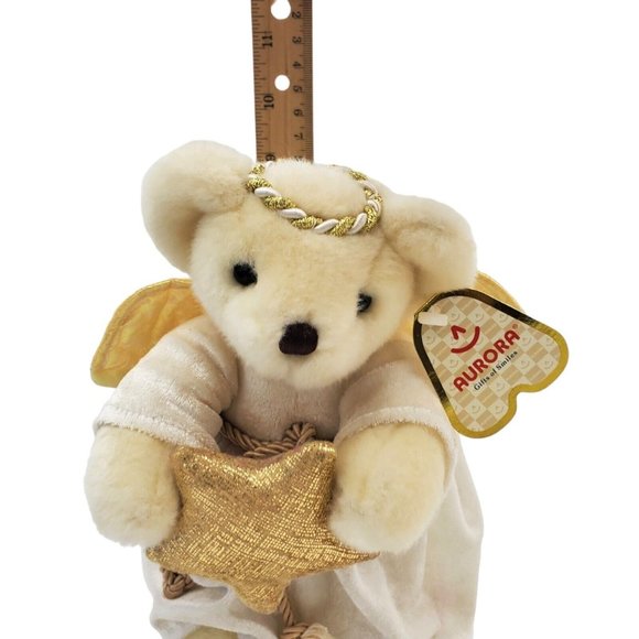 Aurora Angel of Joy‎ Teddy Bear Plush Christmas Holiday Stuffed Animal Gold Star - Picture 2 of 10